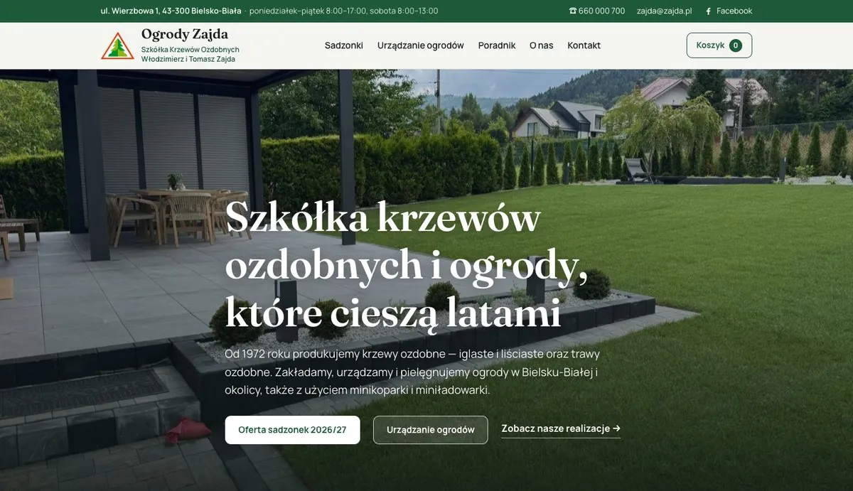 Nowa strona Ogrody Zajda