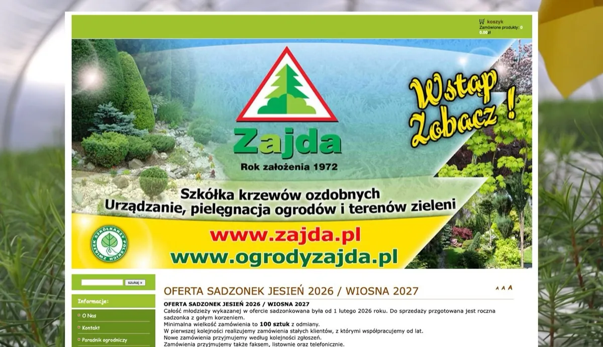 Stara strona Ogrody Zajda